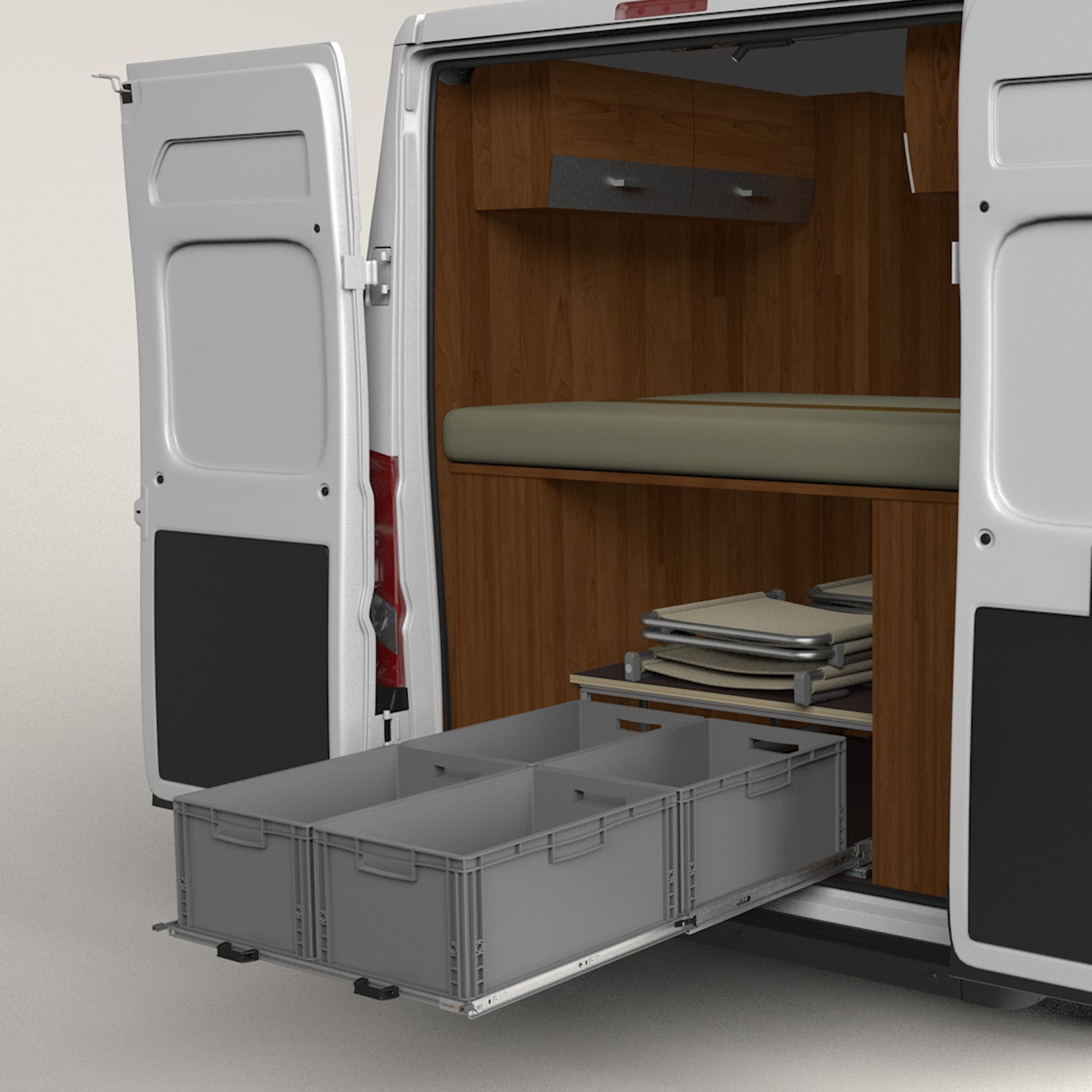 Tiroir arrière Camper fourgon avec étagère 1200mm x 800mm