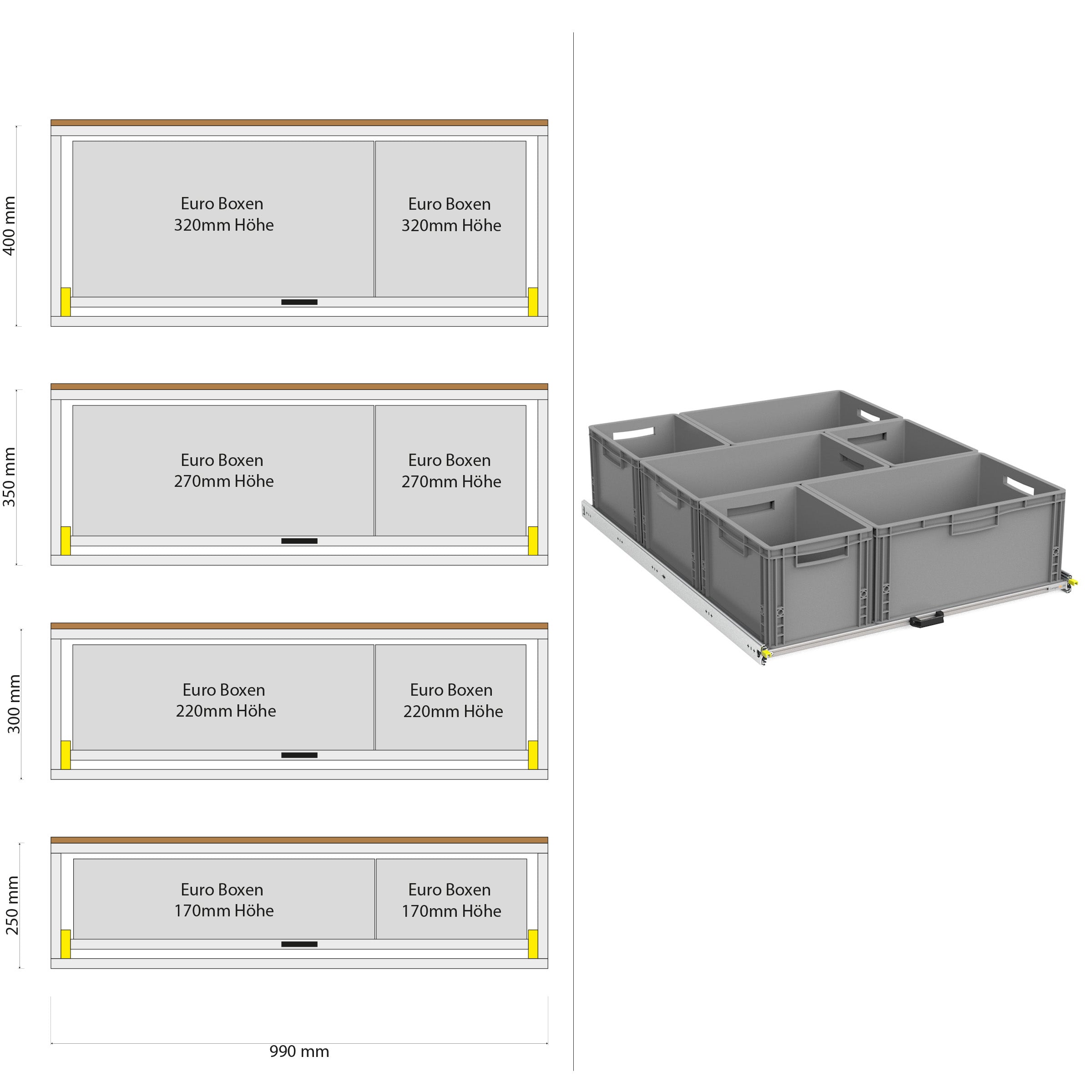 Bagudtræk til camper kassevogn med hylde 1200mm x 400mm