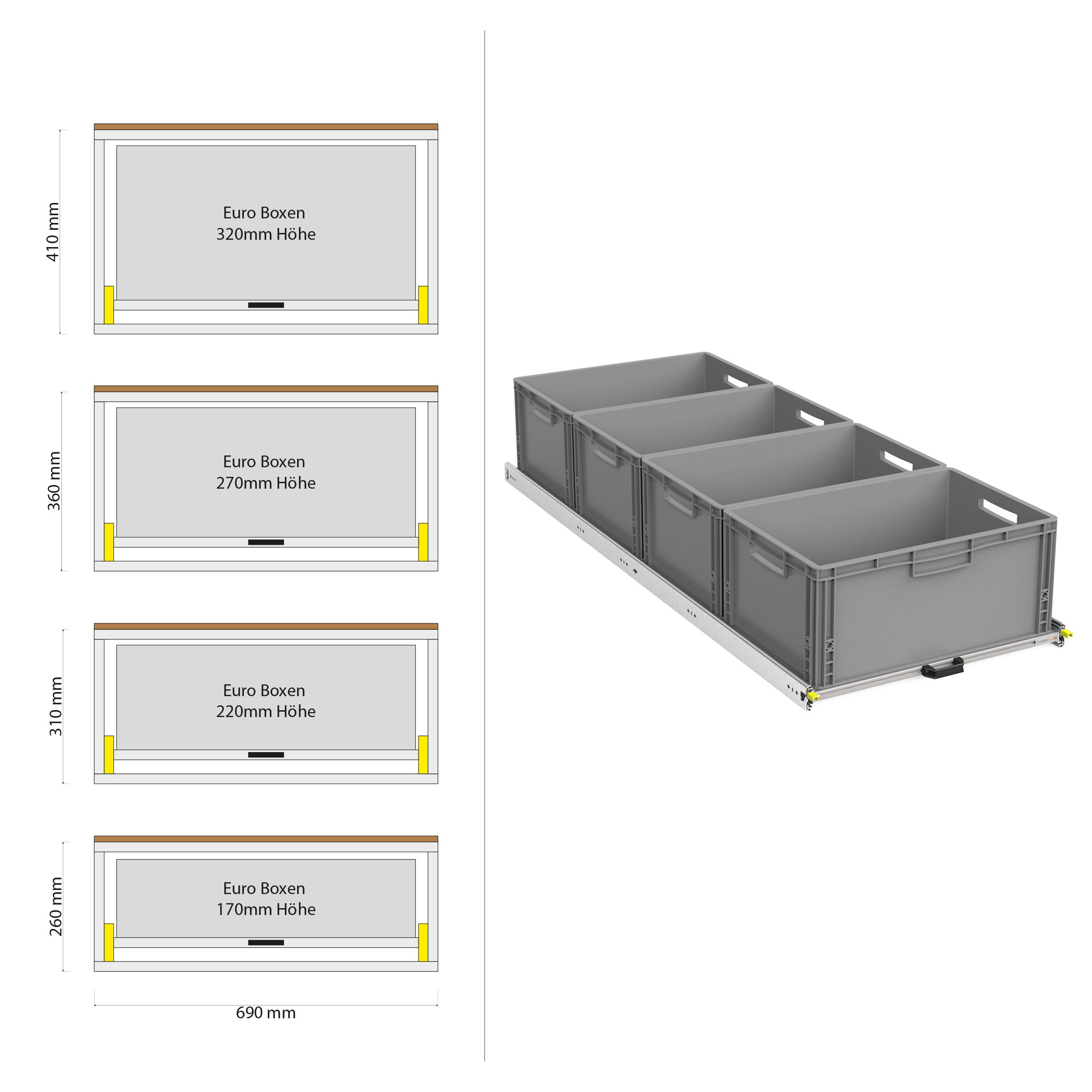 Tylny wysuw do kampera furgon z półką 1200mm x 400mm